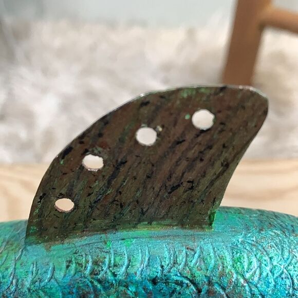 Handcrafted & Hand Painted Folk Art Wood & Metal Colorful Fish Spearing Decoy - Picture 12 of 17